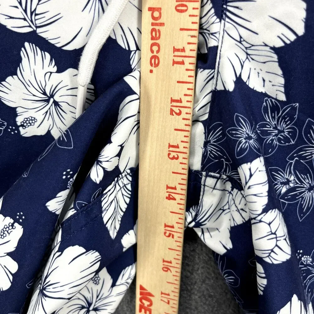 Amazon Essentials Board Swim Shorts Mens XXL Blue‎ White Floral Tropical Print